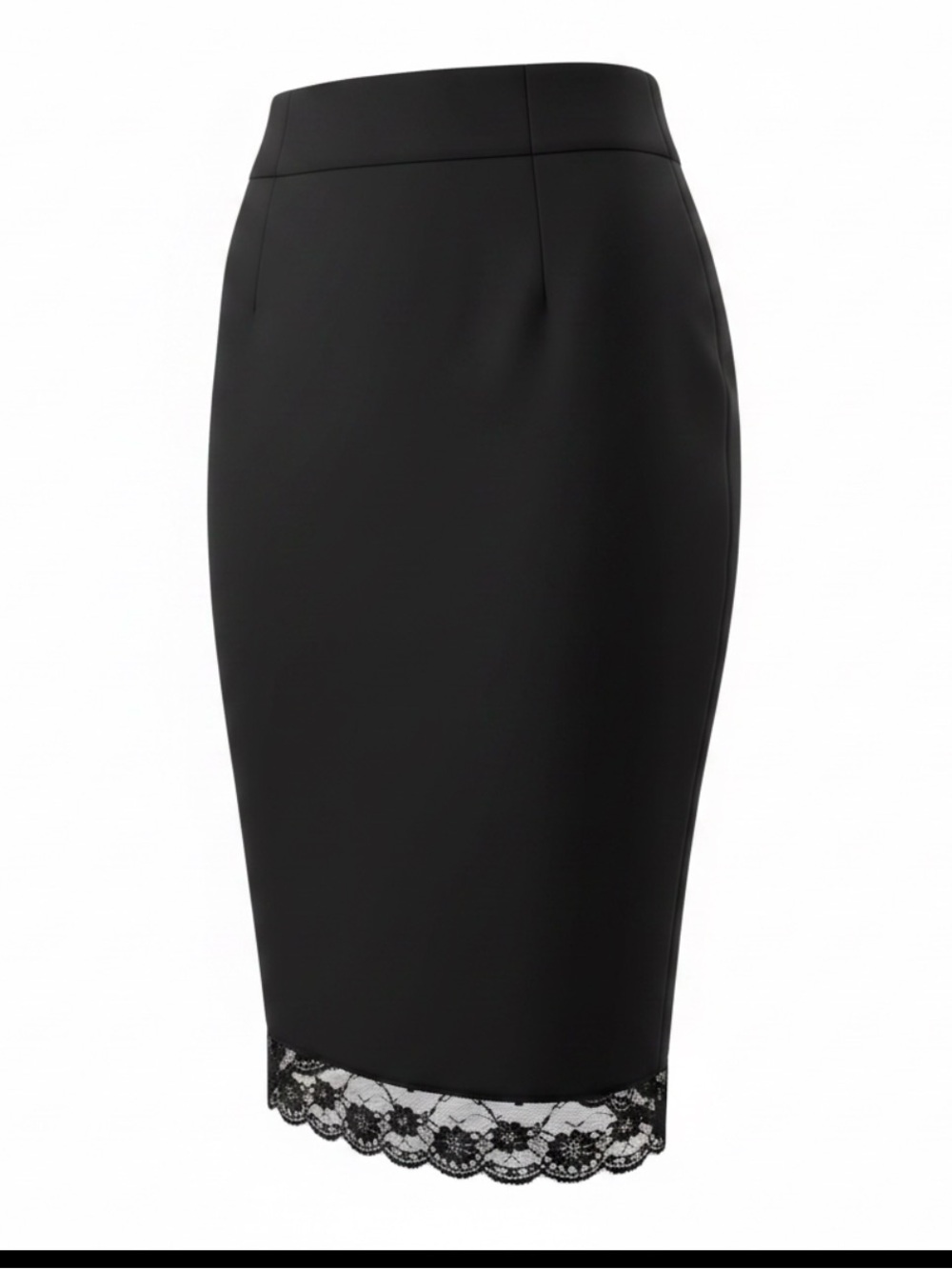 The Limited Black Pencil Skirt with Lace Trim